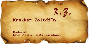 Krakker Zoltán névjegykártya