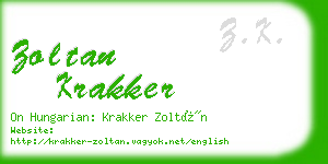 zoltan krakker business card